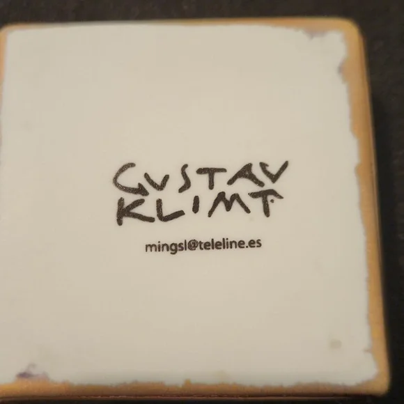 GUSTAV KLIMT " TREE OF LIFE"SMALL CERAMIC LIDDED TRINKET BOX - Picture 3 of 6